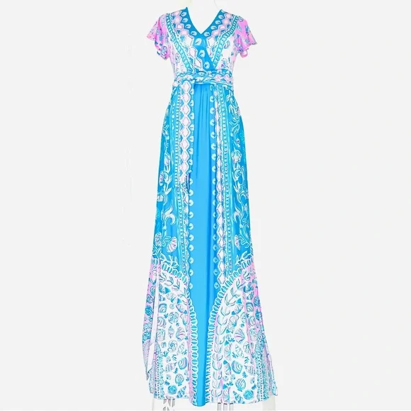 chinese dress ladies Lilly Pulitzer Aubra Embroidered Dress In Navy /Gold Sz XS